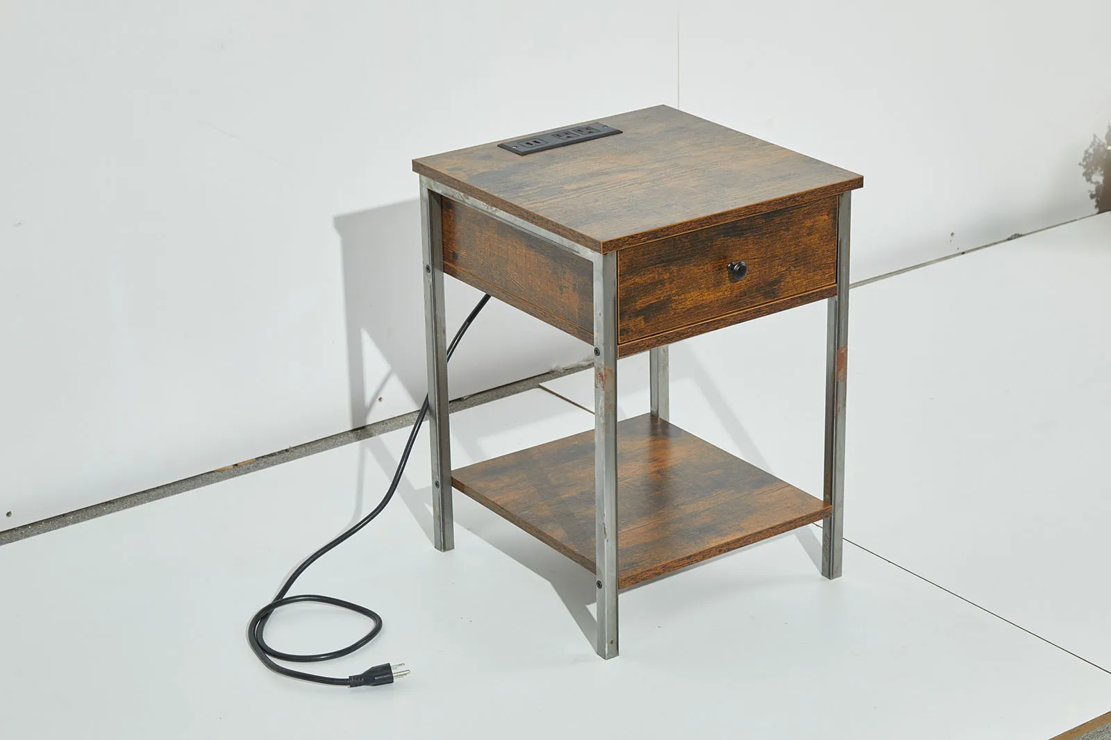 Custom OEM/ODM Bedside Table Night Stand Table Modern Bedside Table With Socket
