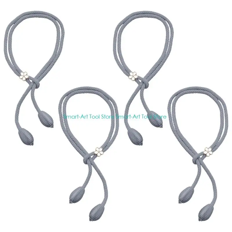 E1PB Curtain Tiebacks Flower Window Curtain Bind Rope Decorative Curtain Holdbacks
