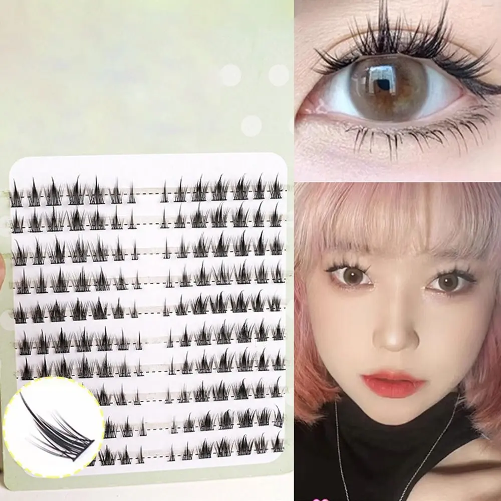 Novo diy cílios postiços raposa fofo preto anime cílios 10 linhas de extensão cílios