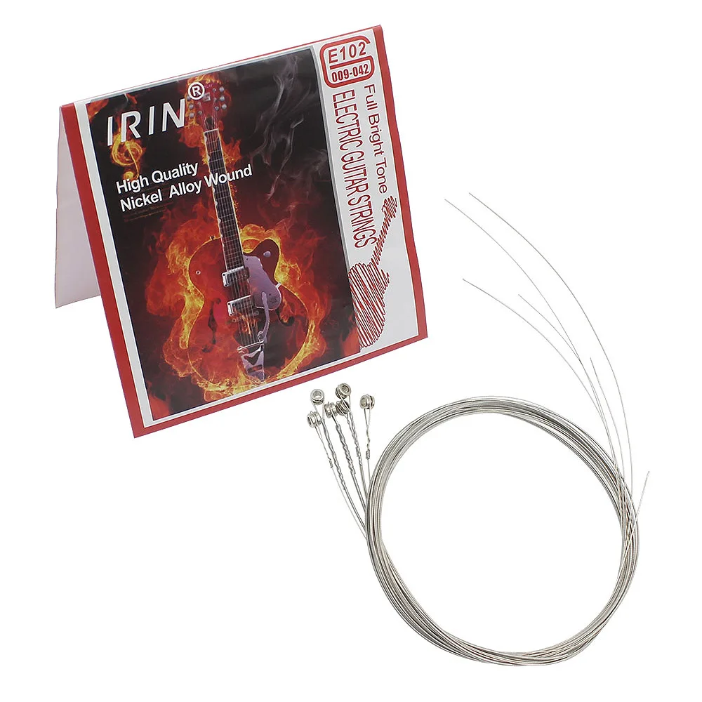 IRIN E102 6Pcs Electric Guitar String Nickel Alloy Wound Electric Guitar Replacement Parts Accessories String