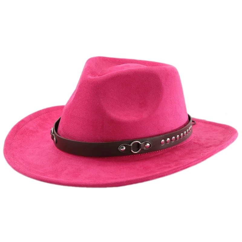 

Cowboy Hats Panama Hat Maillard Rivets Trim for Women Men Photo Props Western for Men Women Unisex Wear Headwear