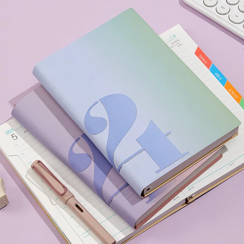 2024 Calendar Notebook Self disciplined Notebook Work Plan Time Management Efficiency Manual Printed Logo notepads  school
