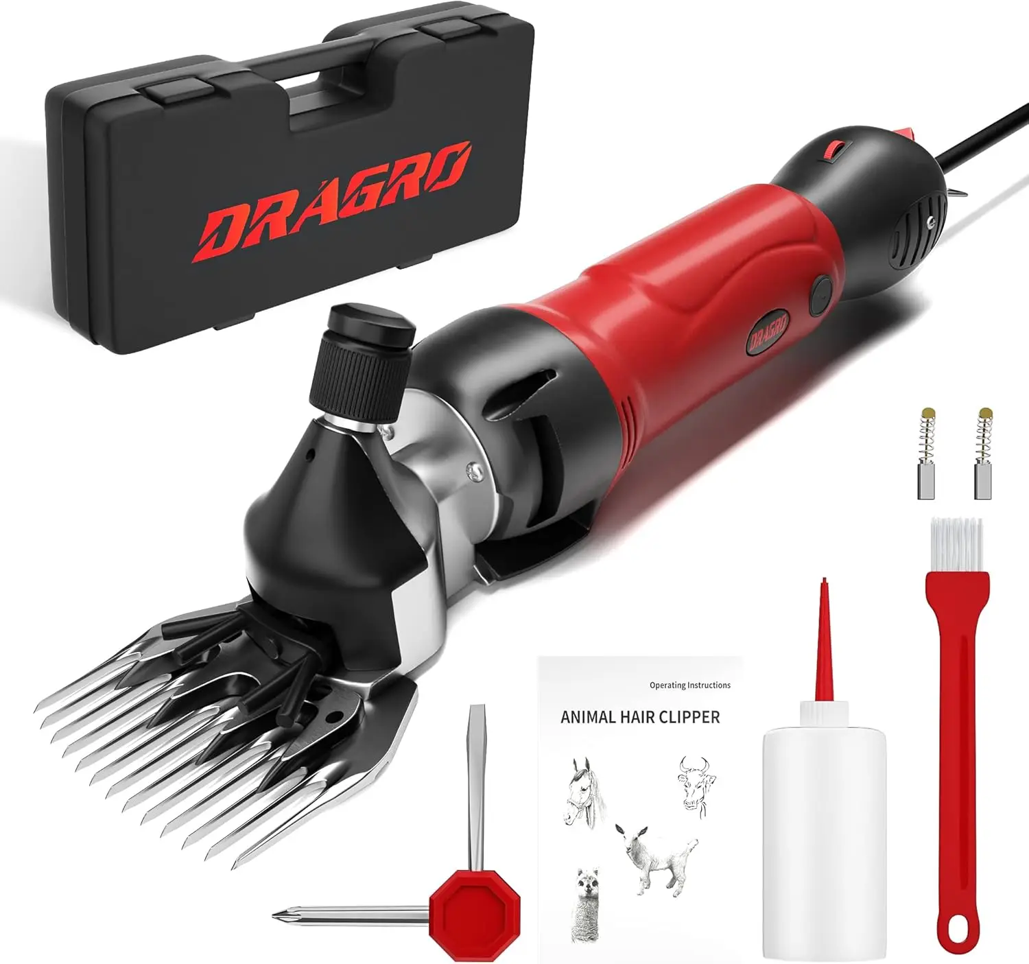Professional Electric Sheep Clippers, 500W Heavy Duty Shears for Sheep Alpacas Goats Thick Coat Animals, 6 Speed Grooming Kit