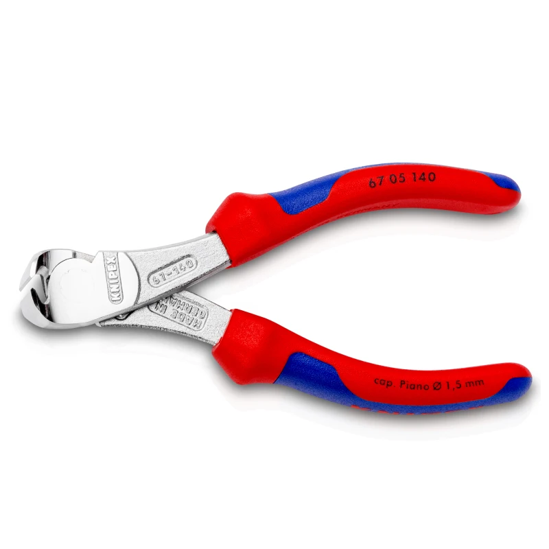 KNIPEX 67 05 140 Double Color Handle Labor-saving Bolt Top Cutting Pliers With Cutting Edges For Soft, Hard and Piano Wire