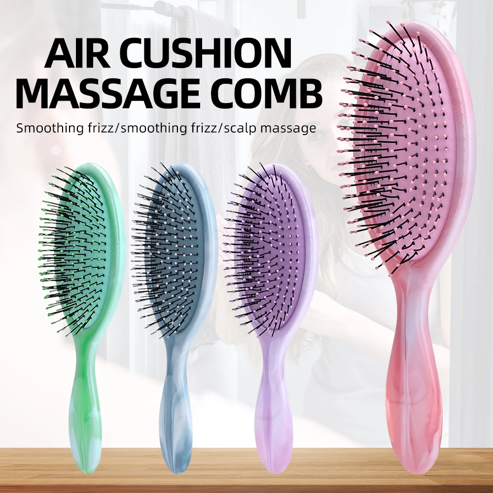 

4Pcs Air Cushion Gradient Hair Comb&Bracelet Hair Brush Massage Hollow Out Wet Curly Hair Brushes Hair Children Tools