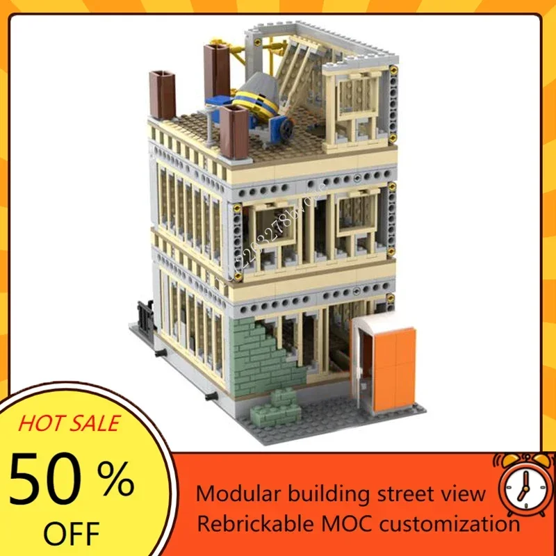 1281PCS Building Under Construction Modular Modular MOC Creative street view Model Building Blocks Architecture Model Toys Gifts