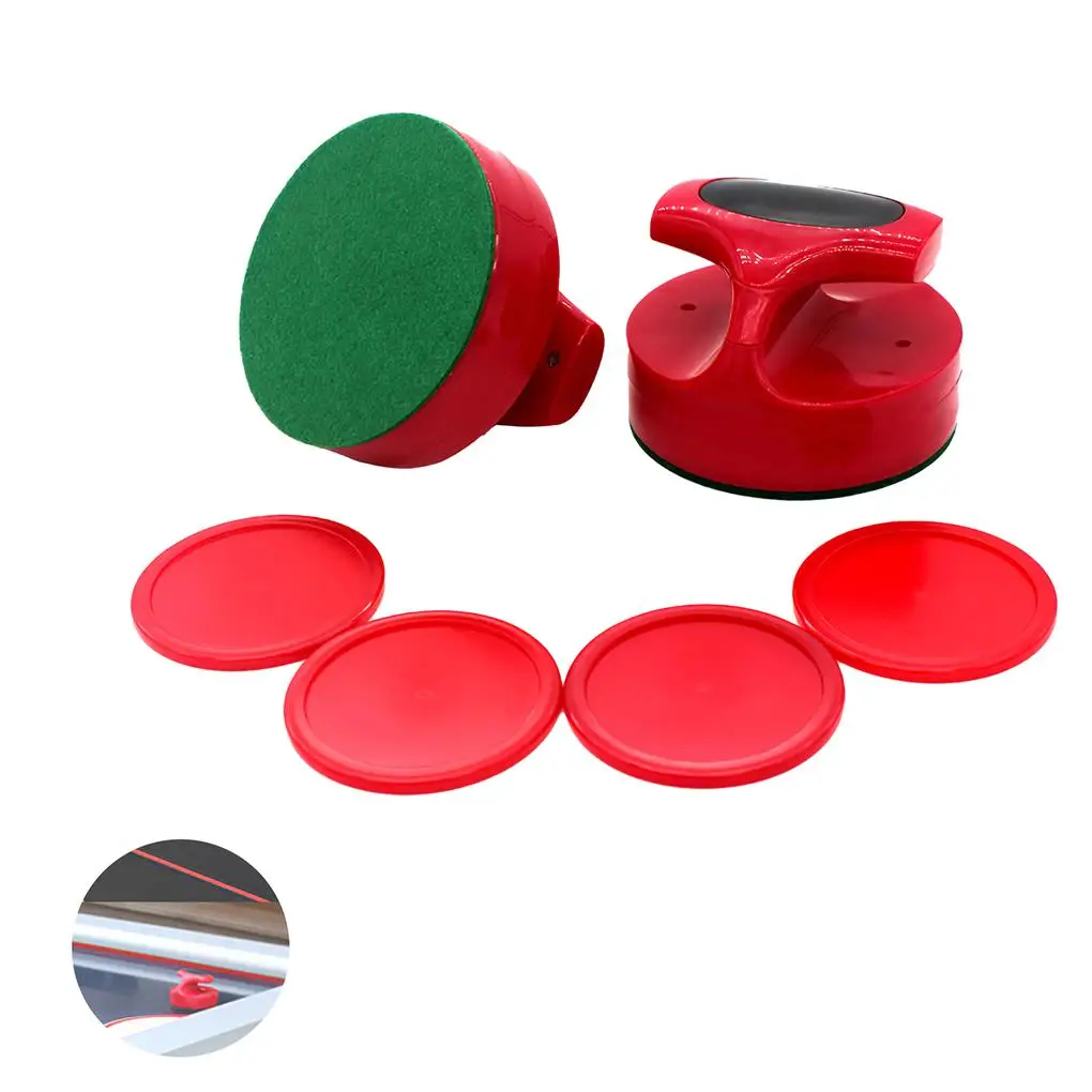 Air Hockey Puck Paddle Kit Paddle Paddle colore rosso Pusher Set maniglie