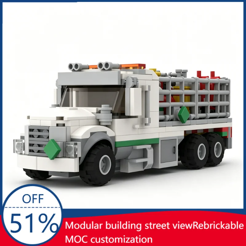 304PCS Customize Octan Gas Cylinder Delivery Truck Building Blocks Model Custom Puzzle Assembly Innovative Educational Toy Gift