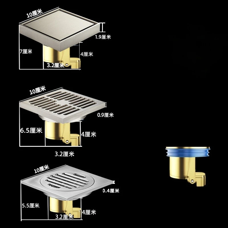 

Туалетный душ Ультратонкий прямой слив в пол, против запаха и обратного потока, напольный слив с перемещением подводного трубопровода