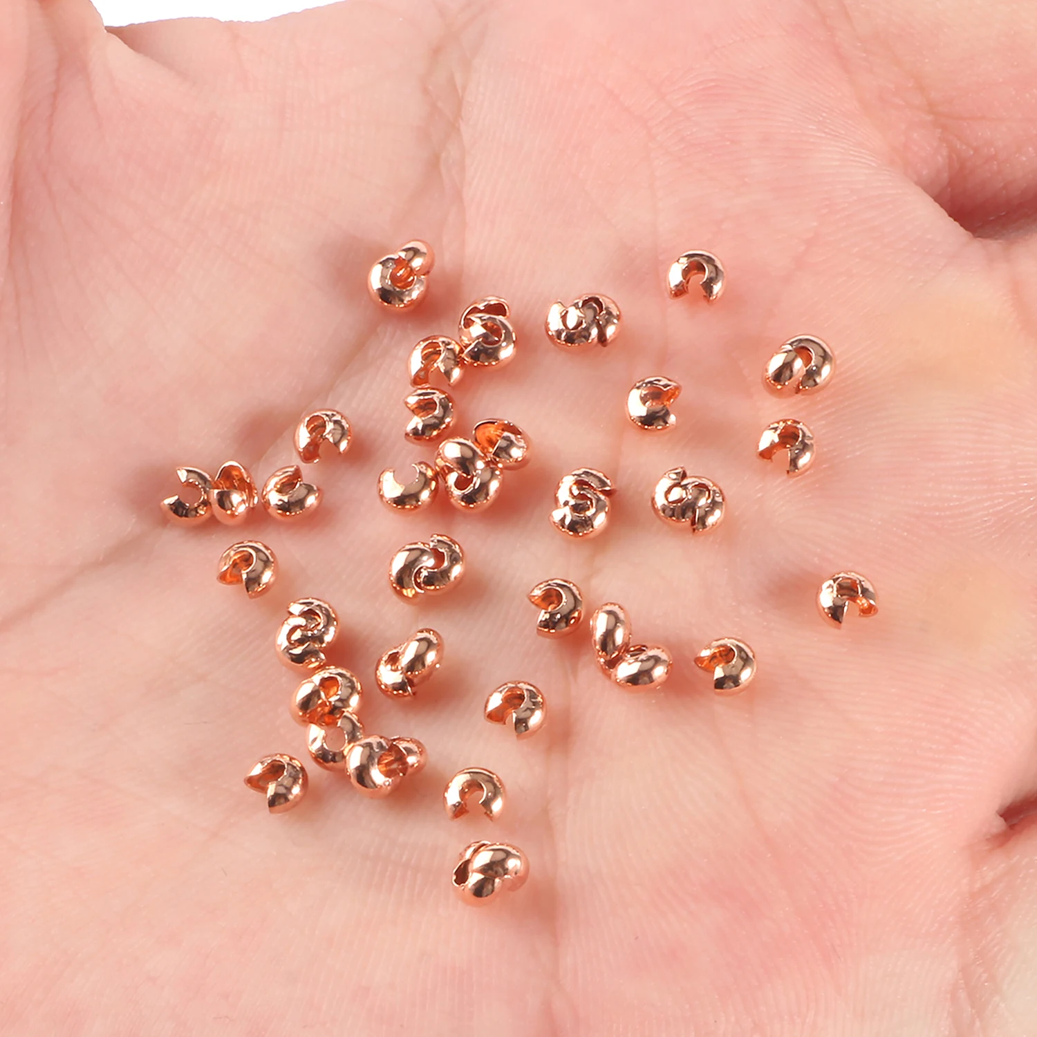 ジュエリー作り用の丸い銅ハウジング,スペーサービーズ,100ピース/パック3 4 5mm,ジュエリー作り用品