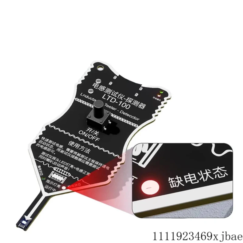 LTD-100 Inductance Tester Type C USB Rechargeable Motherboard Coil Detector with Blue Light and Buzzer Alert for Phone Repair