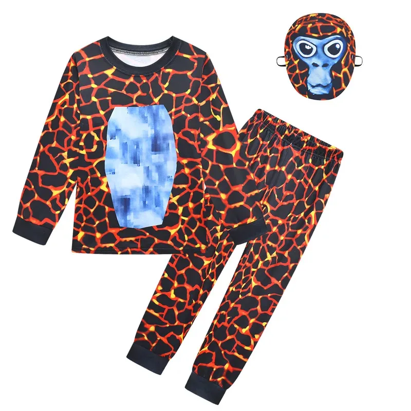 أنيمي تأثيري الأطفال القرد زي VR ألعاب الغوريلا العلامة صبي الفتيات البلوز هوديي السراويل دعوى الاطفال GorillaTag هالوين 72th