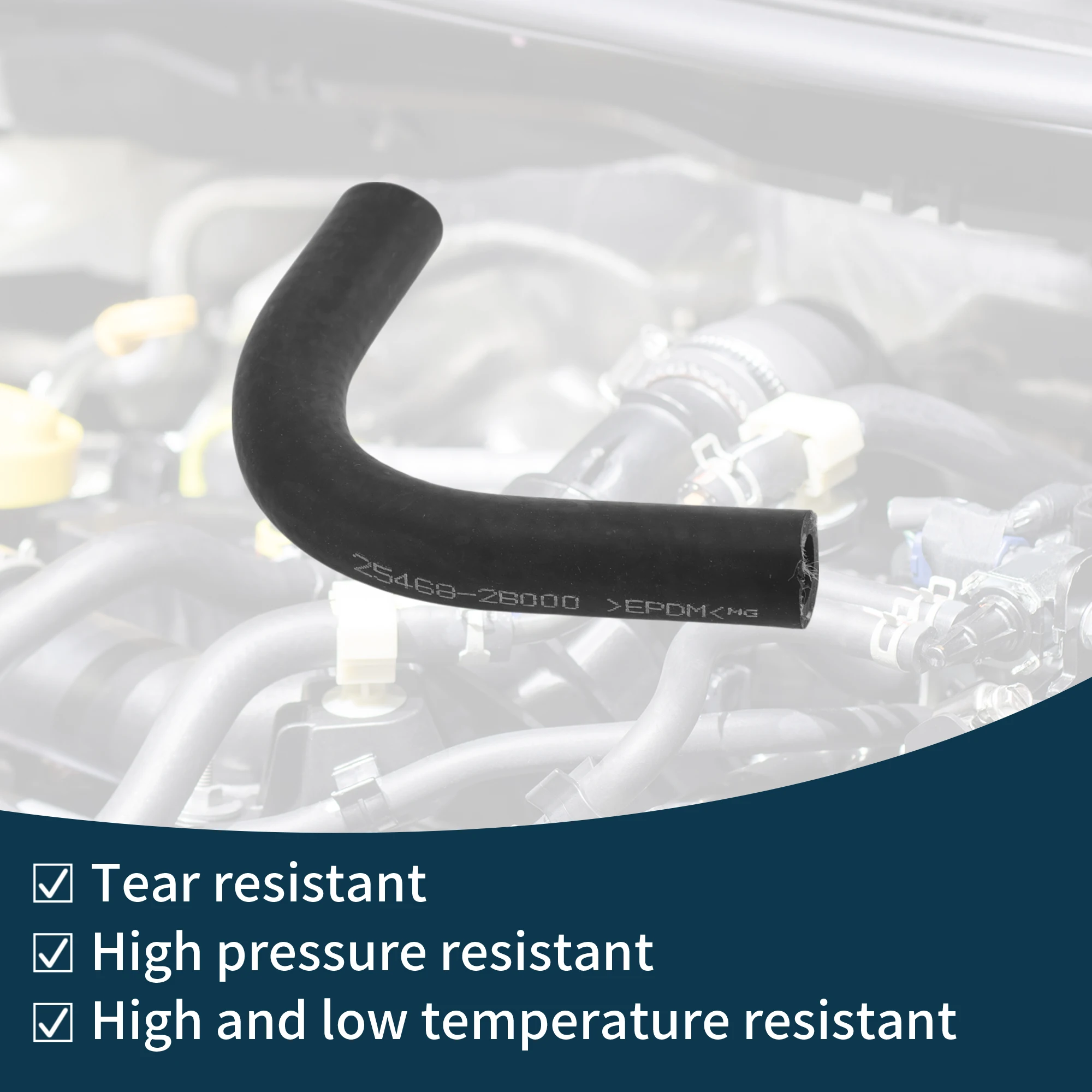 UXCELL المبرد خرطوم سخان خرطوم المبرد المخرج خرطوم الأنابيب رقم 254682B000 لكيا سول 2010-2011 المطاط أنبوب التبريد الأسود 1 قطعة #5