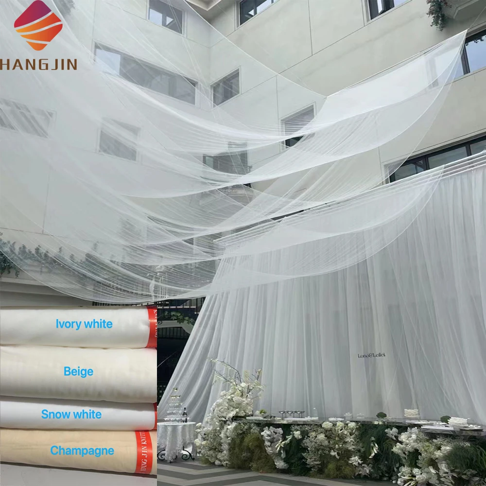 

5 Yards 3 Meters Width Soft Ivory White Tulle for Bridal Veil 100% Nylon Sheer Mesh Fabric 118" 3M Wide Wedding Decoration
