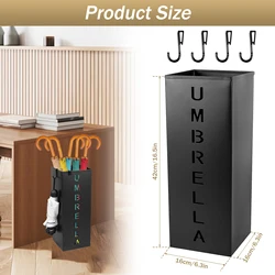 Metal Umbrella Stand Square Free Standing Umbrella Rack Decorative Umbrella Holder Bin Multipurpose Walking Sticks Holder Home