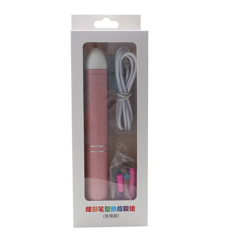 8201 DC Hot Melt Glue Gun Super Bright Pink Mini Color Pen Type Hot Melt Glue Gun USB Socket