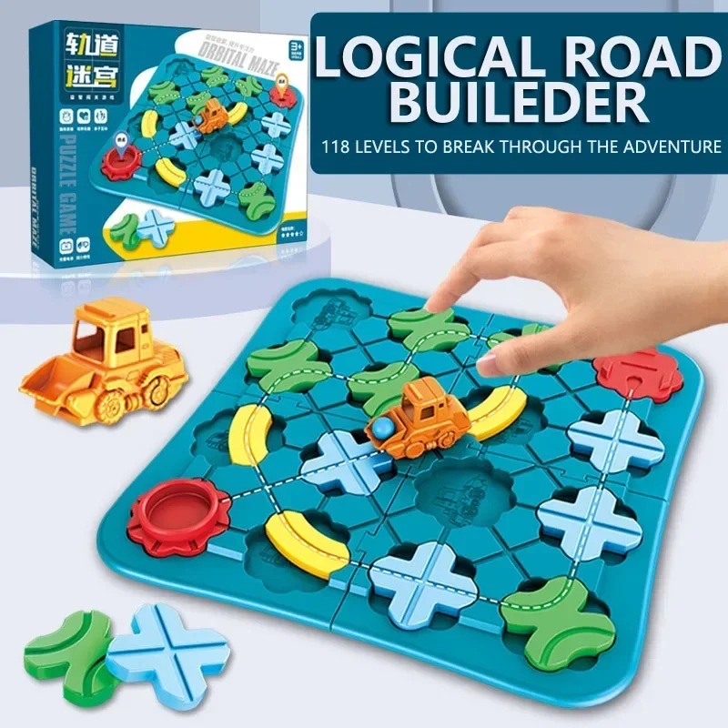 

Logical Road Builder Maze Montessori Toy Thinking Toys Assembly Challenge Solution Reasoning Puzzle Board Game Gift for Children