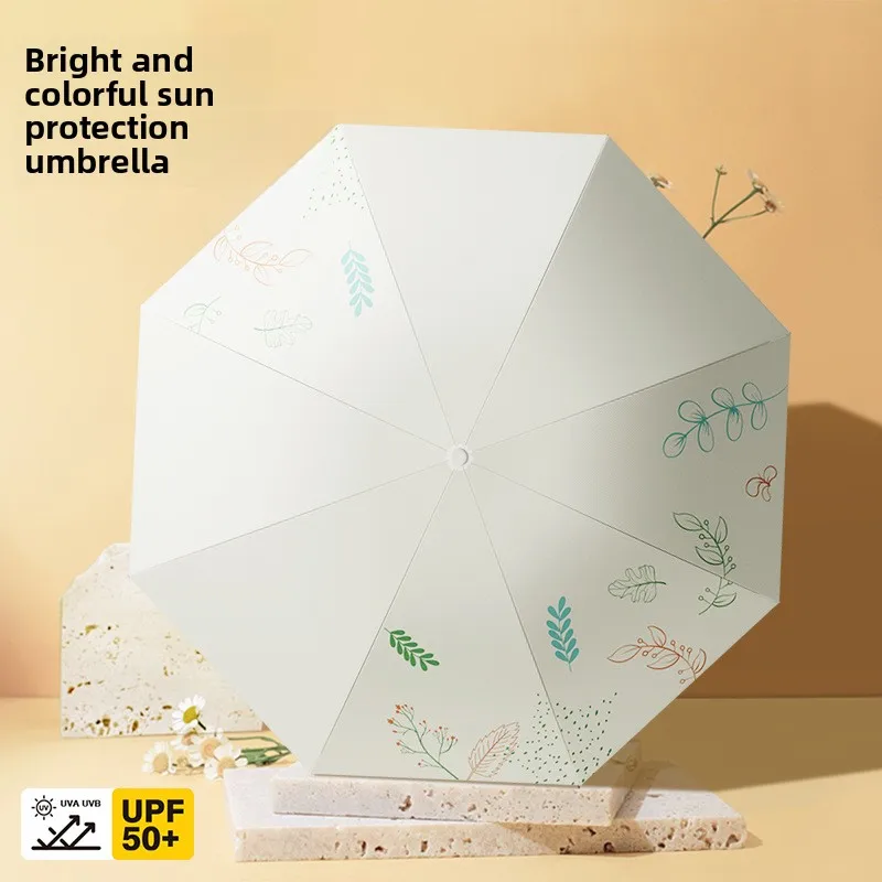 Ombrellone anti-UV, leggero, portatile, pieghevole per donna, pioggia o lucentezza, addensato e allargato