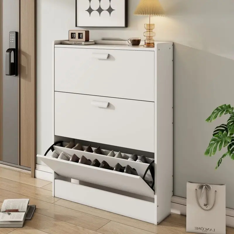 Ultra-thin shoe cabinet 17cm household narrow door tipping bucket simple foyer cabinet shoe rack saves space