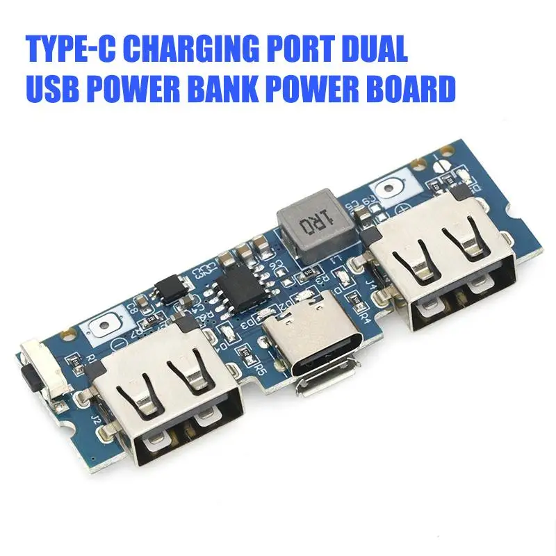 Lithium Battery Charger Board LED Dual USB 5V 2.4A Micro/Type-C USB Mobile Power Bank 18650 Charging Module Circuit Protection