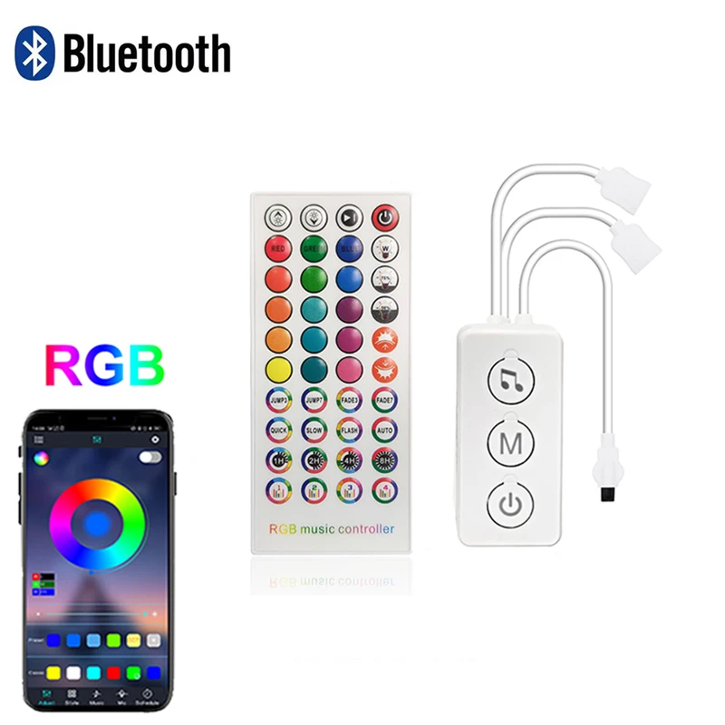 12V 4Pin Bluetooth RGB Controller Duoco Strip APP Music Sync 40Key Remote Control For 2835 5050 RGB LED Strip Light