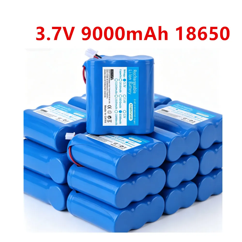 18650 Battery 3.7V 9000MAH Lithium Rechargeable Battery Pack for LED Light Toy Beauty Salon Power Tool XH2.54 Plug