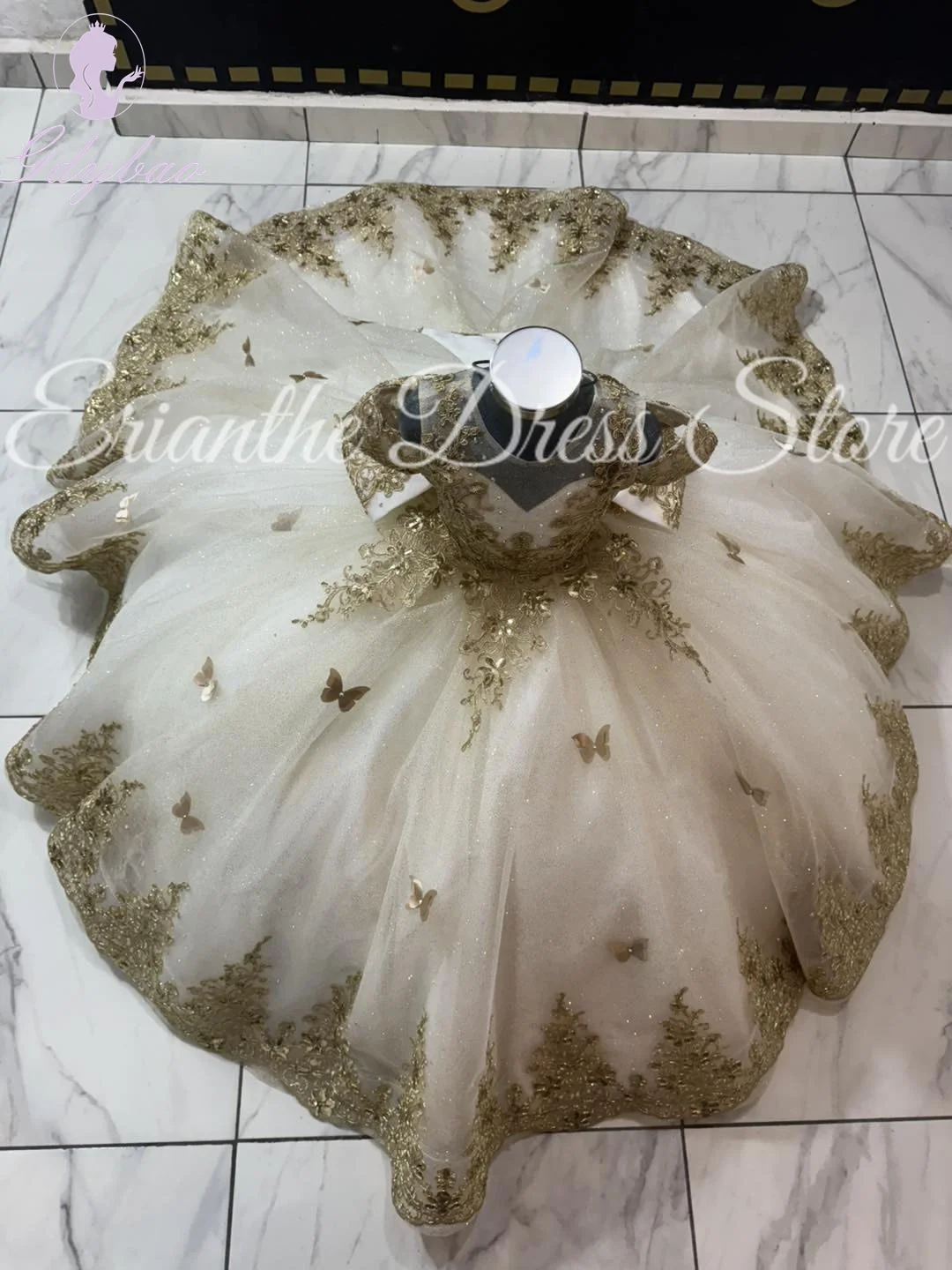 

Custom Lilac Flower Girl Dress For Wedding Tulle Applique Beading Puffy Princess Kids Birthday Party First Communion Ball Gowns