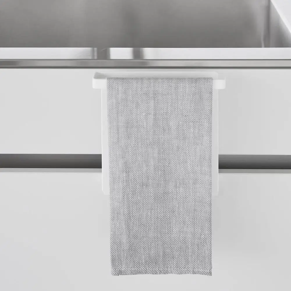 

Carbon Steel Cabinet Door Towel Hanger No Drilling Clip-on Towel Storage Rack Space Saving Adjustable Towel Holder for Kitchen