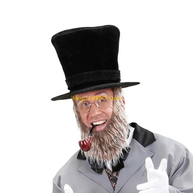 

Dxae плюшевая верхняя шляпа с бородой для Хэллоуина смешные пиратские аксессуары для взрослых размер регулируют