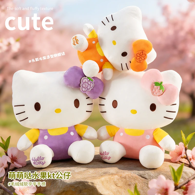 

Плюшевые игрушки Sanrio Fruit Series Hello Kitty: милые аниме-персонажи, мягкие подушки, подарки на день рождения для девочек, кавайные подвески, плюшевые куклы