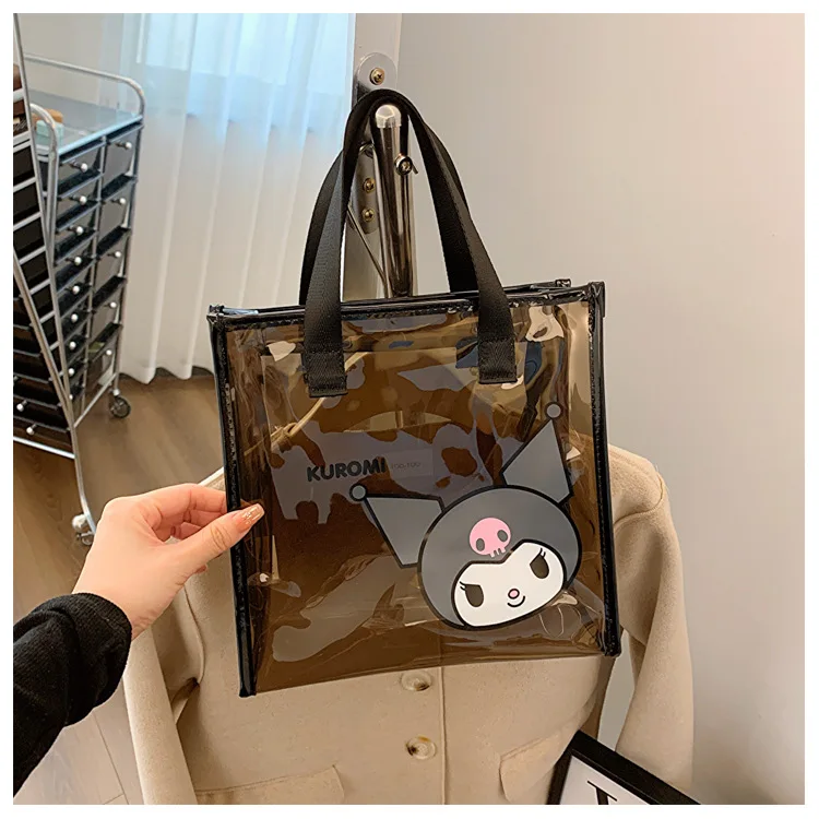 Sanrio Cinnamoroll Kuromi Mymelody kawaii Anime Cartoon PVC Transparent Cosmetic Bag Toiletries Organizer Waterproof Storage