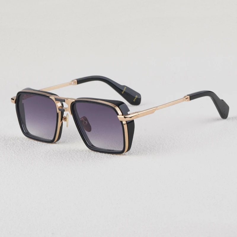 

GT R Alloy and Acetate Double Bridge Sunglasses for Men and Women High Quality Brand Designer Optical UV400 Eyeglasses with Case