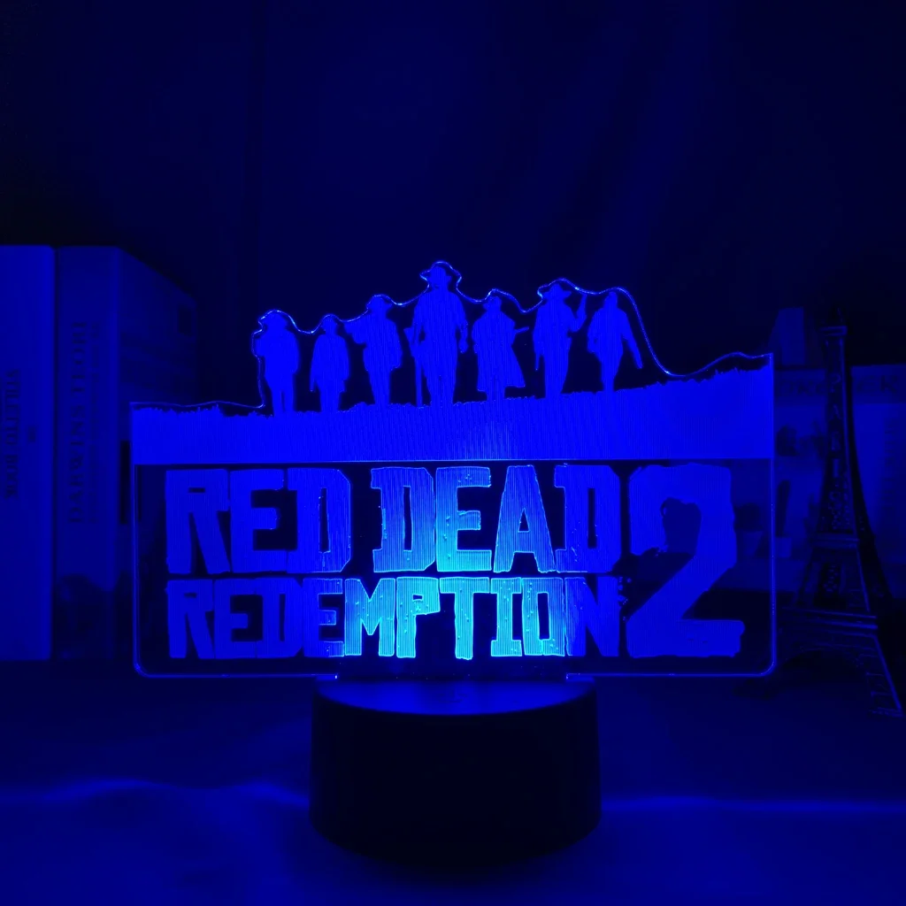 Led Night Light Red Dead Redemption 2 For Child Bedroom Decor Lighting Kid Birthday Gift Home Decoration Battery Powered 3d Lamp