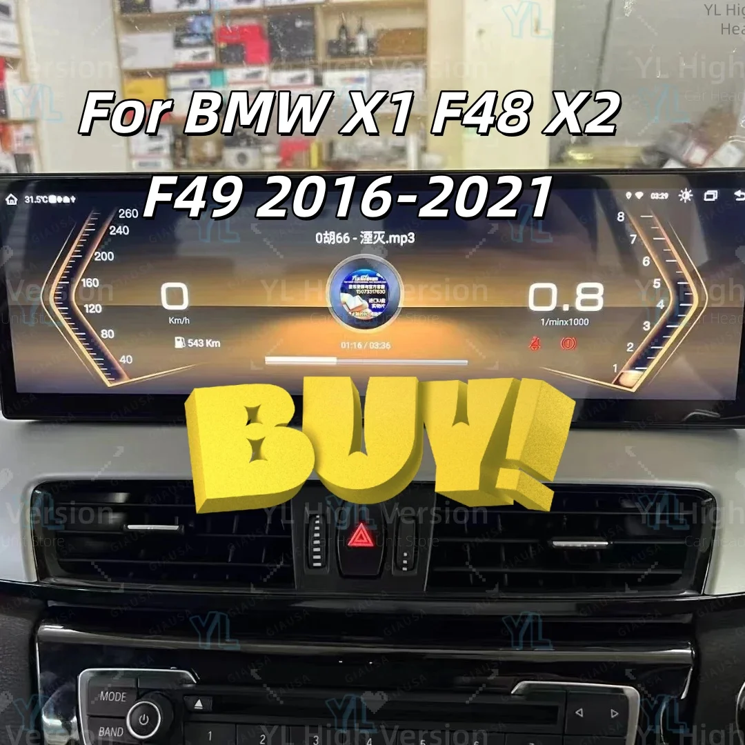 

14,9-дюймовый автомобильный мультимедийный проигрыватель с CarPlay и Android Auto для BMW X1 X2 F48 F49 2016-2022 EVO NBT, GPS-навигация, Bluetooth, аудио