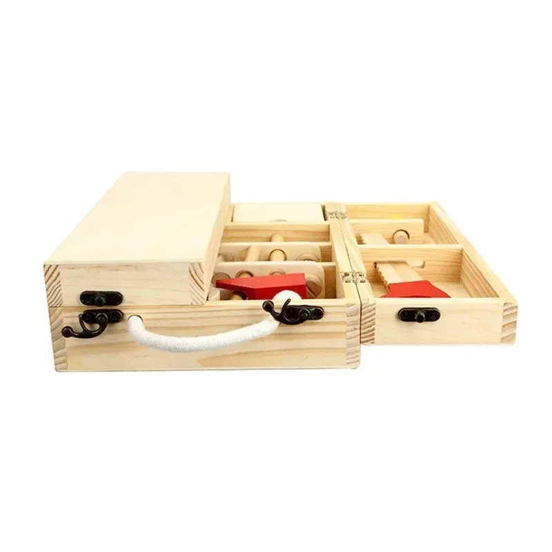 เด็กซ่อมกล่องเครื่องมือจําลองประกอบสกรู NUT Early Education Building Blocks Play House ของเล่นปริศนา