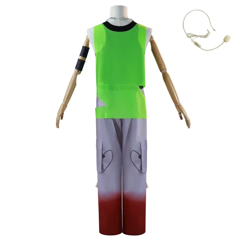 Till Cosplay Alien Stage R7 Blink Gone Green Vest Outfit Costume Parrucca Prop Collana Decor Pantaloni Vestito da prestazione per feste di Halloween