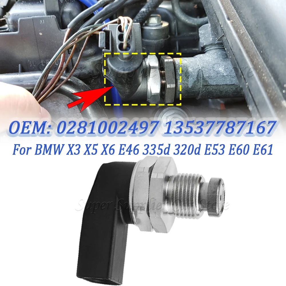 

ДЛЯ BMW X3 X5 X6 E46 E53 E60 E61 E63 E71 E72 335d 320d 330d 3.0L Автомобильный датчик рельса давления топлива 1800 бар CR 0281002497 13537787167