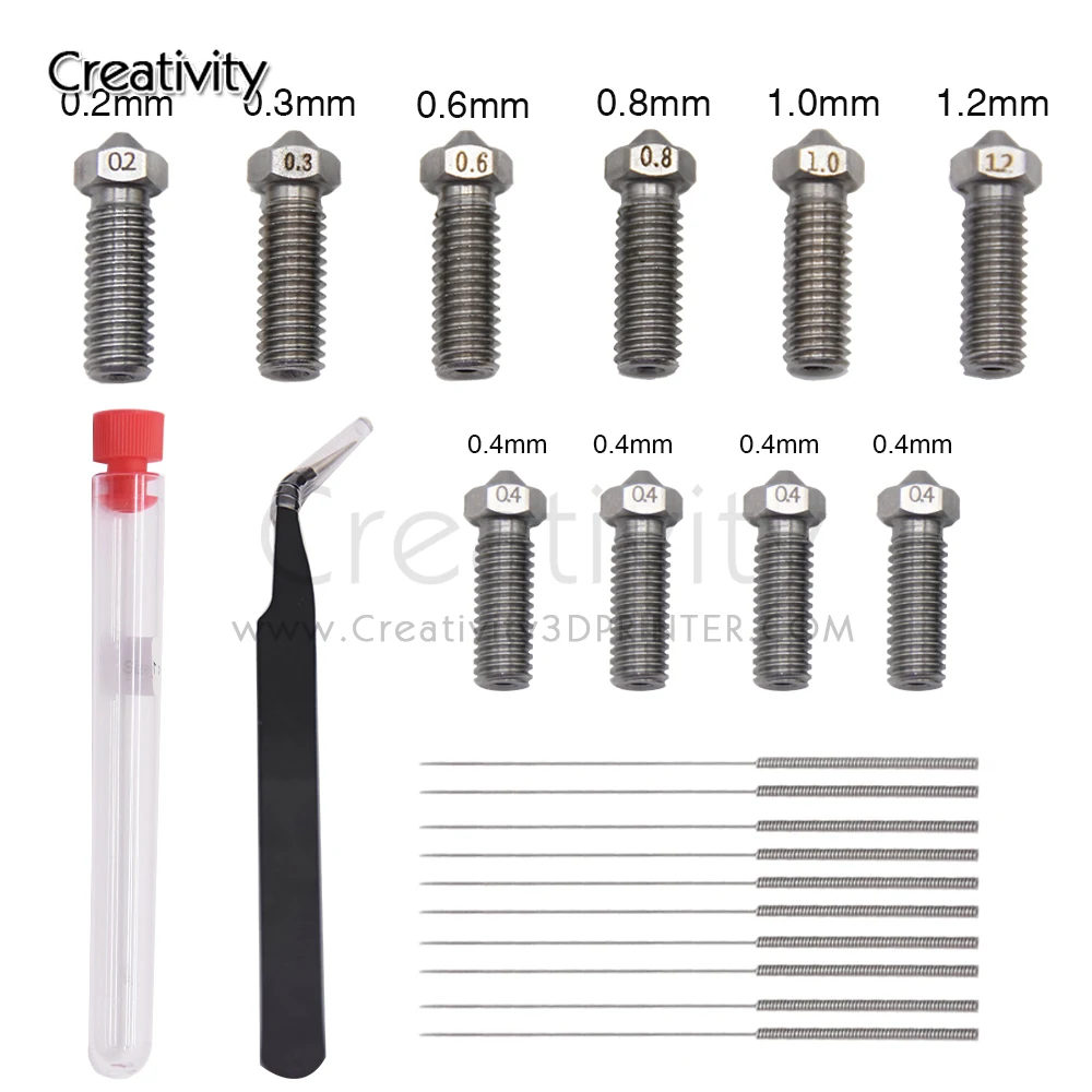 Creativity 3D Printer Sidewinder X1 Nozzle Apply  1.75mm Filament Volcano Nozzle Cleaning Needle Anti-static Tweezers Set