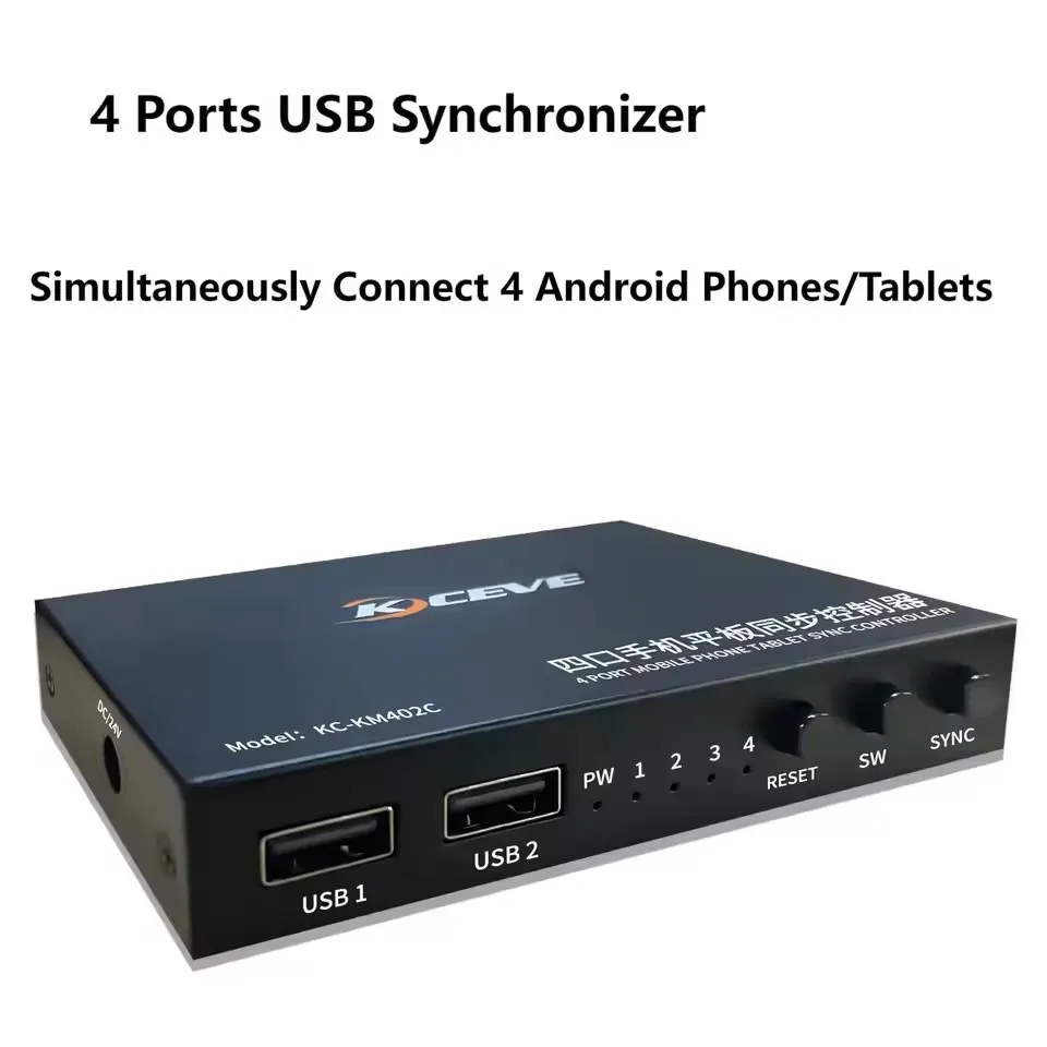 AIMOS 4-poorts USB-synchronisator USB-toetsenbord Muis Synchrone controller Aluminium KVM-switcher Brede compatibiliteit