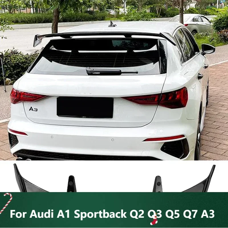 

New！ GLossy Black Spoiler for Audi A1 Sportback Q2 Q3 Q5 Q7 A3 Hatchback Universal Carbon Surface Rear Trunk Wing Accessories