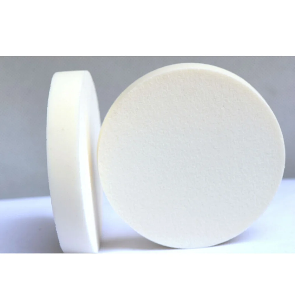 Esponja en polvo para maquillaje, aplicadores de colorete, base redonda, textura Premium desinfectada duradera, color blanco, 10 Uds.