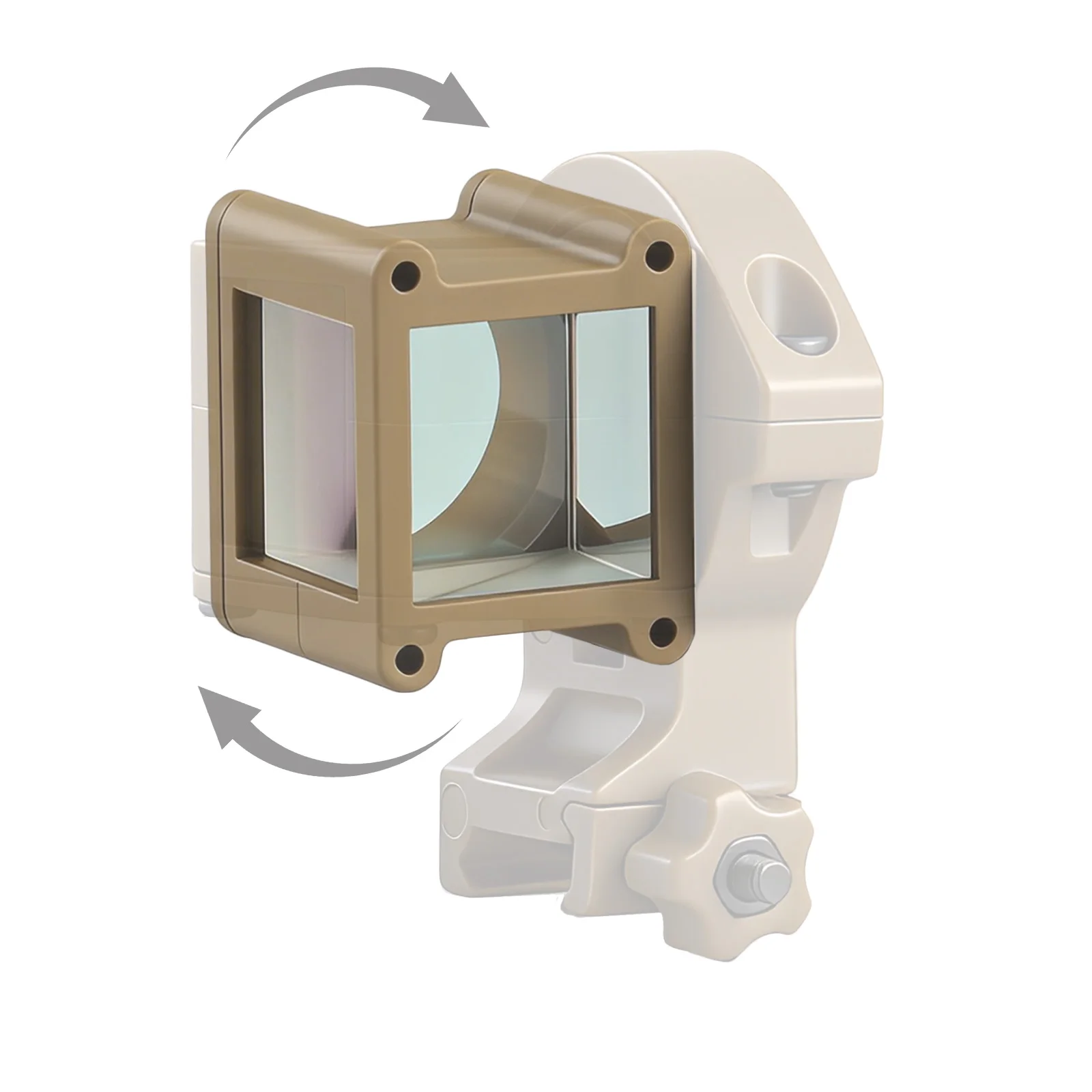 1X Corner Prism Sight, Dual Path Optical System, Glass Fiber Nylon Housing, 360° Rotation, Picatinny Mount Prism Optic