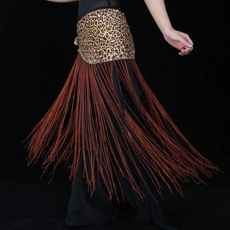 New Arrivals Women Tribal Tassel Belly Dance Hip Belt Belly Dance Practice Accessories Leopard Tassels Hip Scarf India Egypt