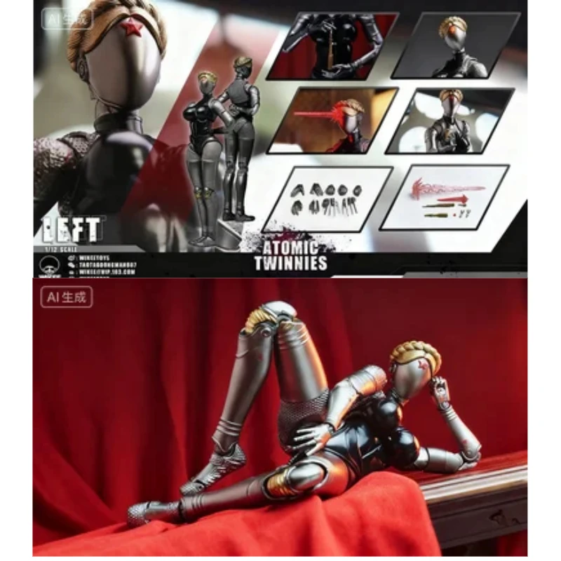 متوفر في المخزون Wikeetoys WKT002 التوأم الذري القلب التوأم الفتيات Npc روبوت عمل الشكل لعبة نموذج جمع تمثال دمية لعبة #1