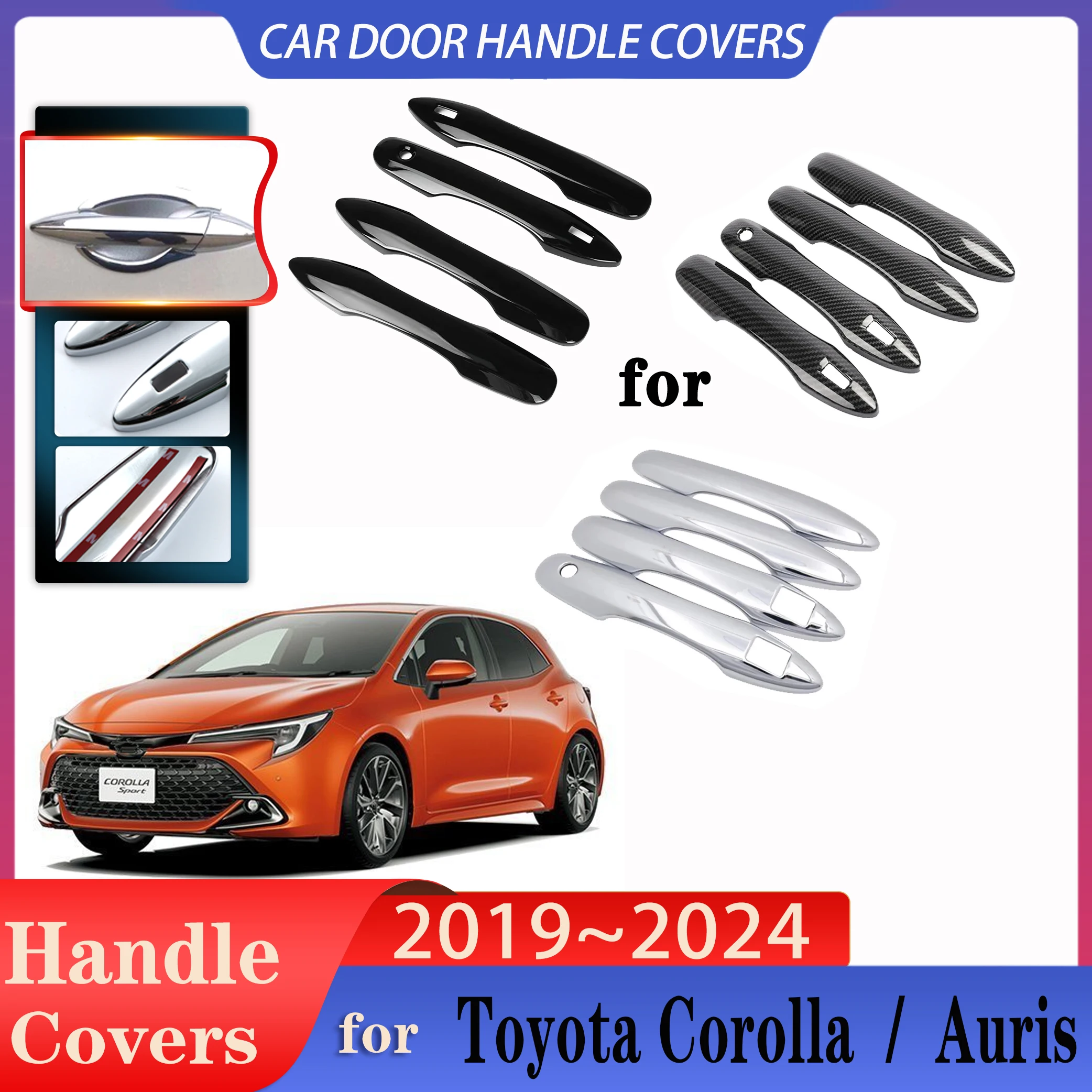 

For Toyota Corolla E210 Accessories Auris Allion 2020~2024 Car Luxury Door Handles Exterior Scratch Protective Cover Accessories