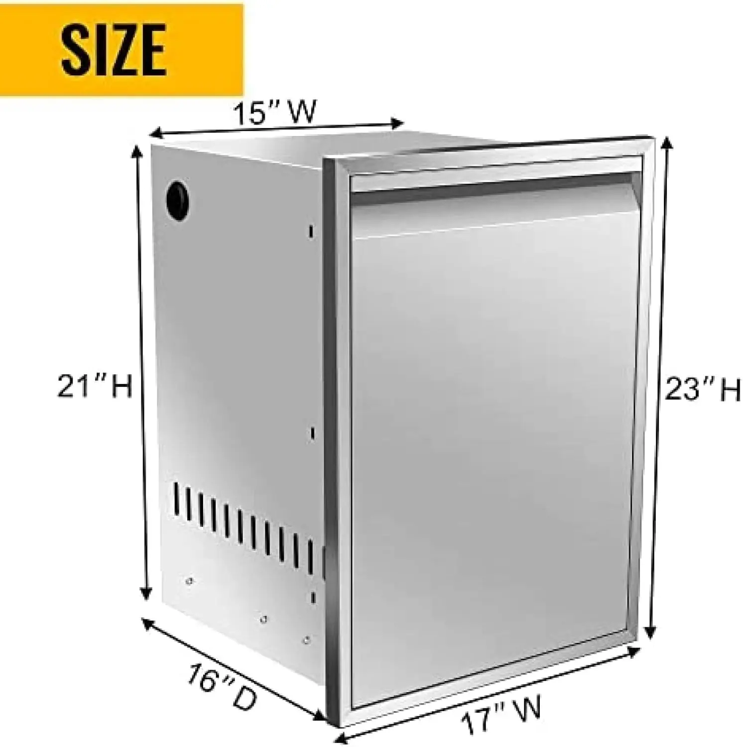 Trash Drawer Built-in Pull-Out Tray Stainless Steel Trash Drawer Storage Trash Bin(10 Gallons)(Not Included) for Outdoor Kitchen