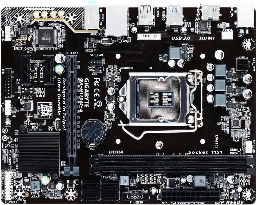 GIGABYTE GA-H110M-A Motherboard LGA1151Intel H110 DDR4 32GB support 6100 7300 6500 7400 7700 G4560 cpu Micro ATX