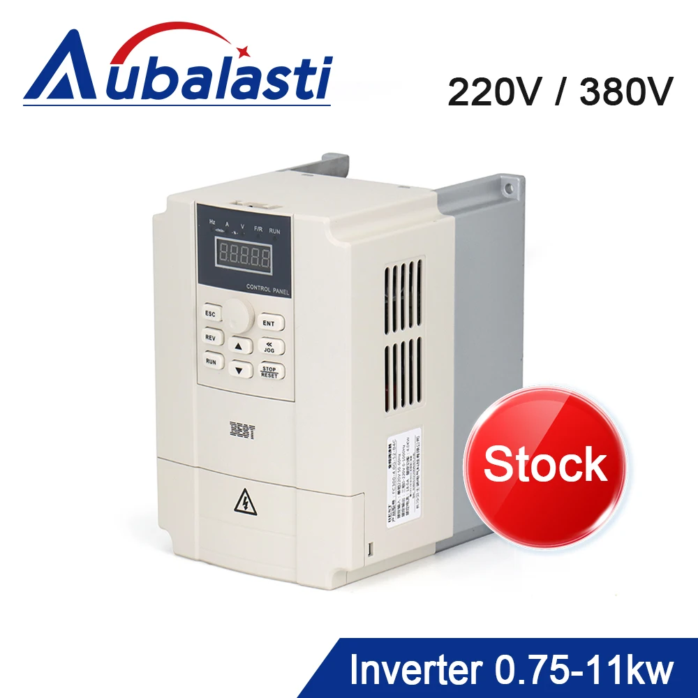 Aubalasti Stock Best VFD Inverter 2.2kw 5.5kw 7.5kw 11kw 220V 380V With CNC Spindle Motor for CNC Router Machine Tools