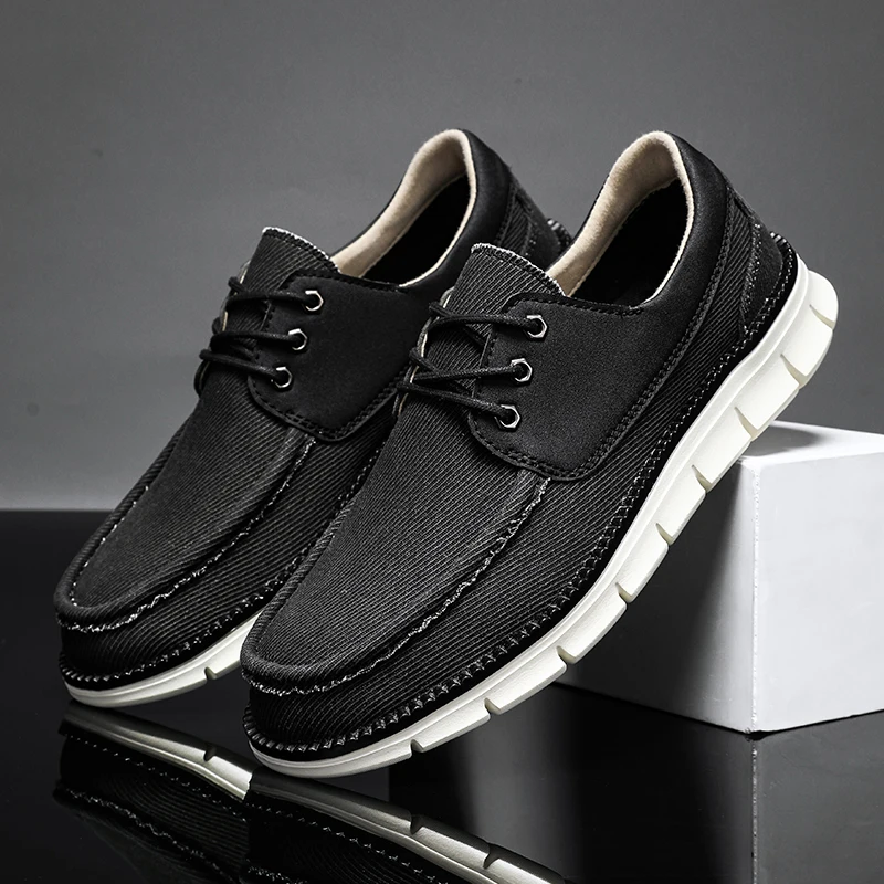 أحذية رياضية وكاجوال قماشية رجالية جديدة متعددة الاستخدامات وعصرية لصيف 2025، أحذية رياضية على الطراز البريطاني للأعمال