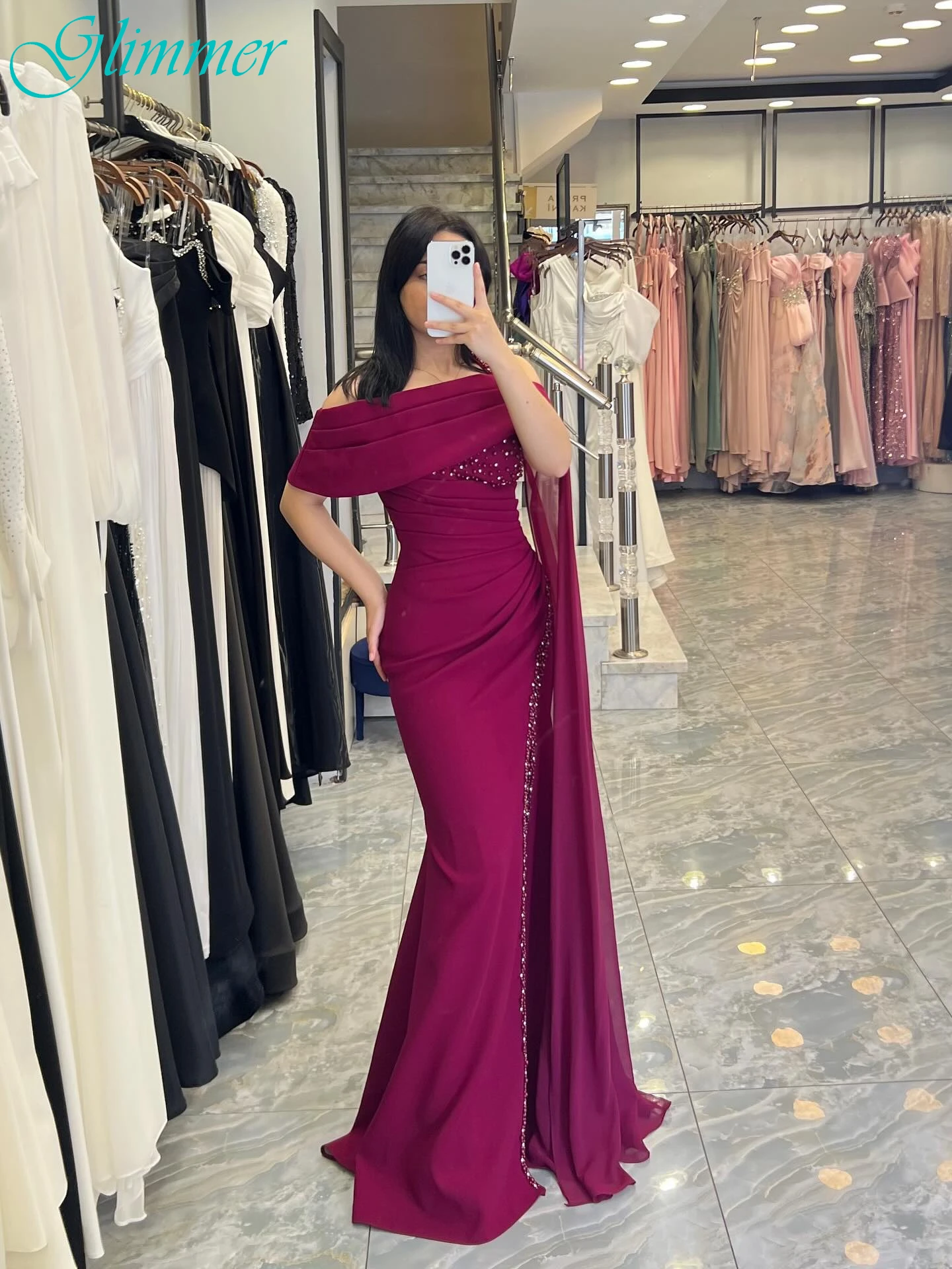 

Customized Mermaid Boat Neck Elegant Formal Evening Dress Temperament Bespoke Occasion Gowns Delicate High Quality Party Dress